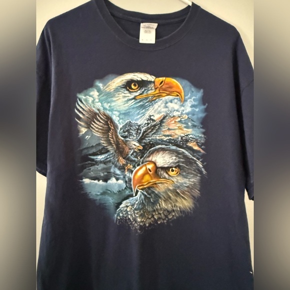 VTG Gettysburg Bike Rally Eagle Graphic T-shirt Wildlife Navy Blue Size L XL 🦅 - Picture 4 of 7